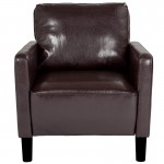 Washington Park Upholstered Chair in Brown LeatherSoft
