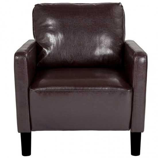 Washington Park Upholstered Chair in Brown LeatherSoft