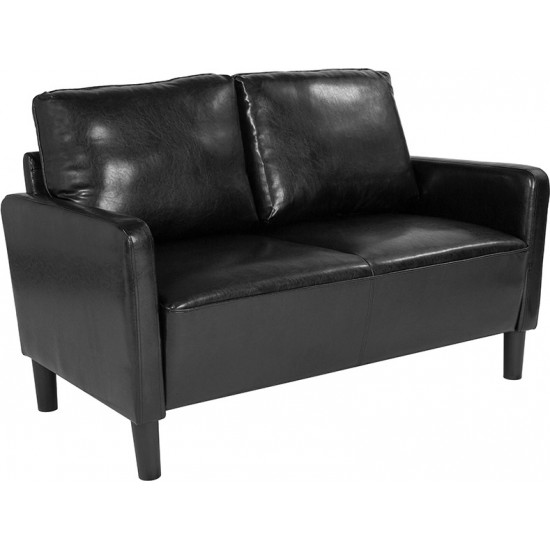 Washington Park Upholstered Loveseat in Black LeatherSoft