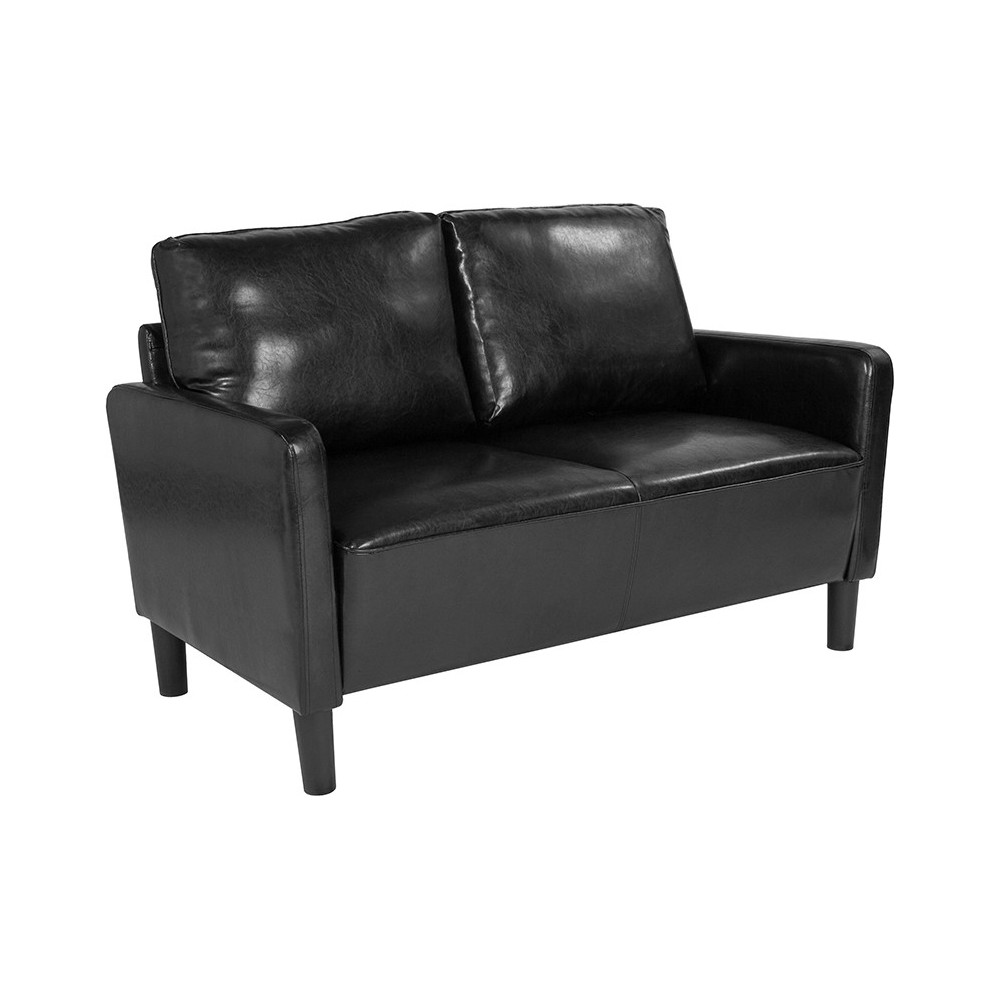 Washington Park Upholstered Loveseat in Black LeatherSoft