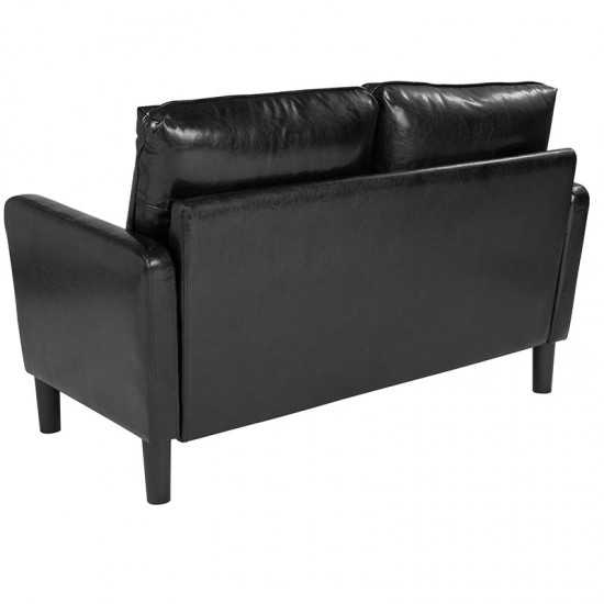 Washington Park Upholstered Loveseat in Black LeatherSoft