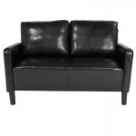 Washington Park Upholstered Loveseat in Black LeatherSoft