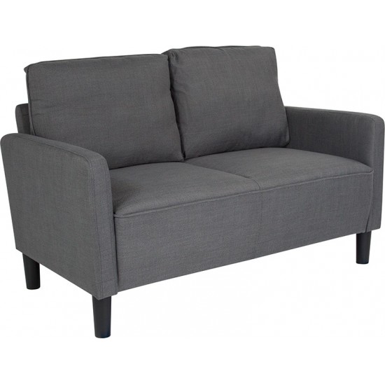 Washington Park Upholstered Loveseat in Dark Gray Fabric