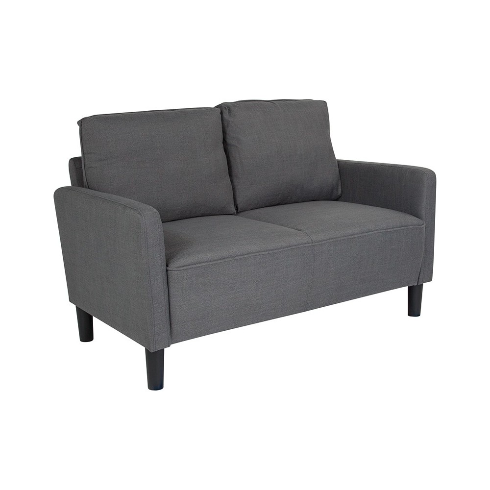 Washington Park Upholstered Loveseat in Dark Gray Fabric Washington Park Upholstered Loveseat in Dark Gray Fabric