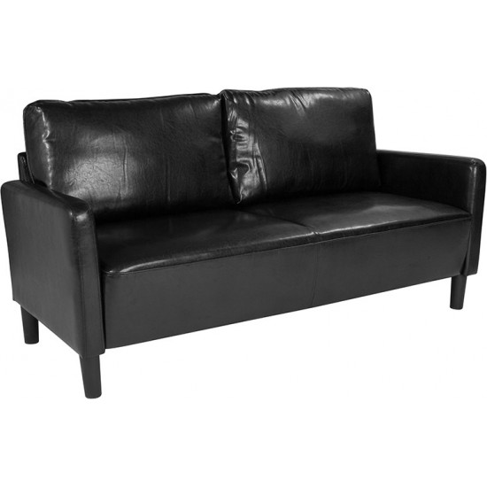 Washington Park Upholstered Sofa in Black LeatherSoft