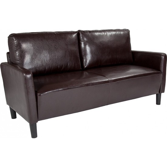 Washington Park Upholstered Sofa in Brown LeatherSoft