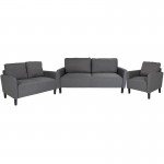 Washington Park 3 Piece Upholstered Set in Dark Gray Fabric