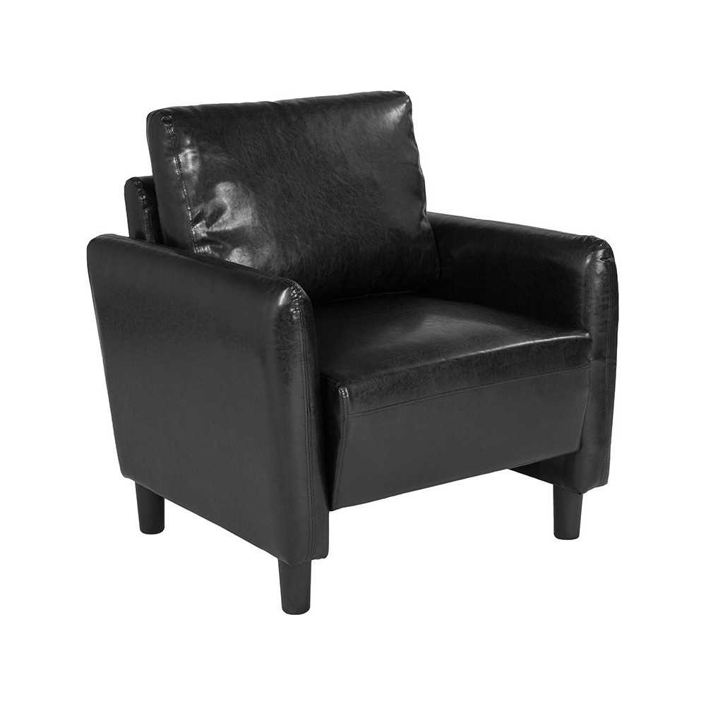 Candler Park Upholstered Chair in Black LeatherSoft