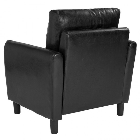 Candler Park Upholstered Chair in Black LeatherSoft