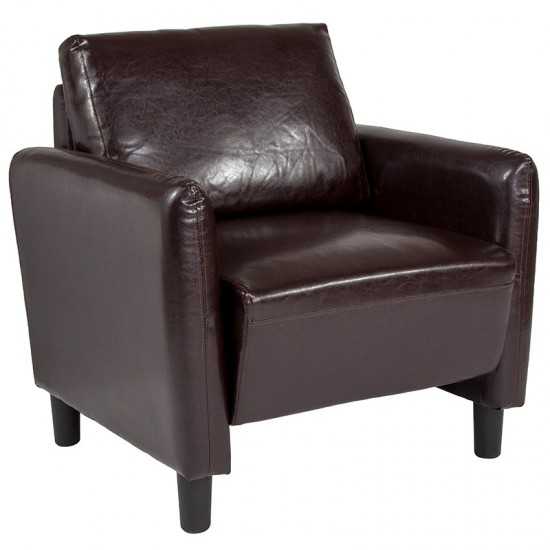 Candler Park Upholstered Chair in Brown LeatherSoft