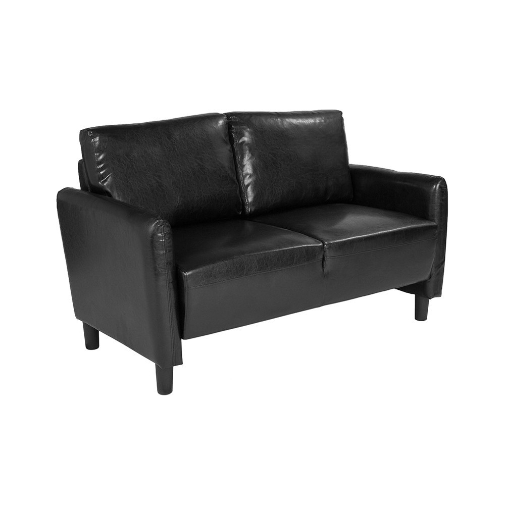 Candler Park Upholstered Loveseat in Black LeatherSoft