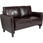 Candler Park Upholstered Loveseat in Brown LeatherSoft