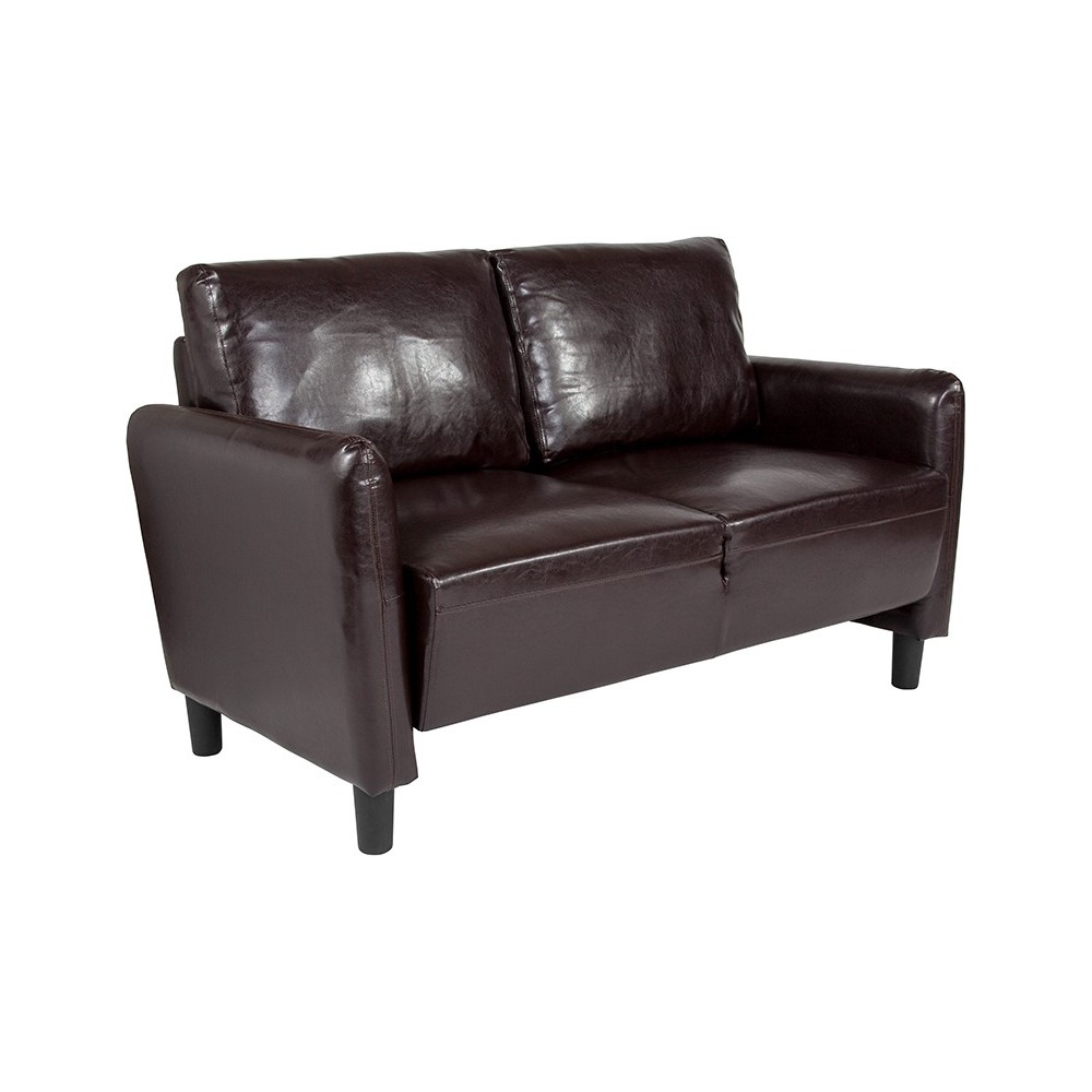 Candler Park Upholstered Loveseat in Brown LeatherSoft