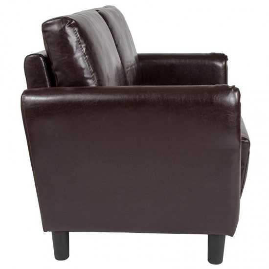 Candler Park Upholstered Loveseat in Brown LeatherSoft