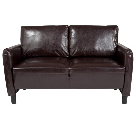 Candler Park Upholstered Loveseat in Brown LeatherSoft