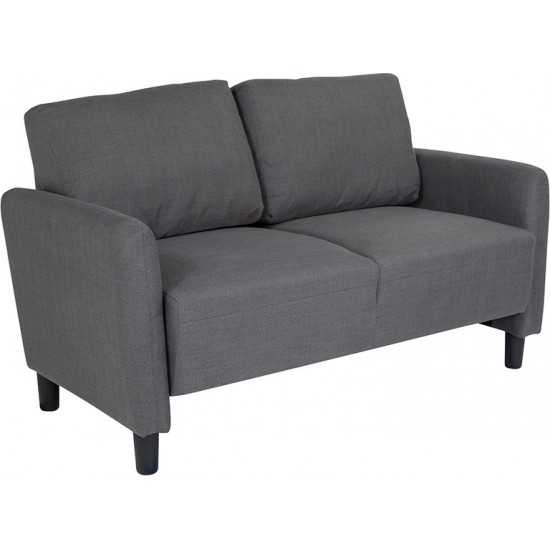 Candler Park Upholstered Loveseat in Dark Gray Fabric