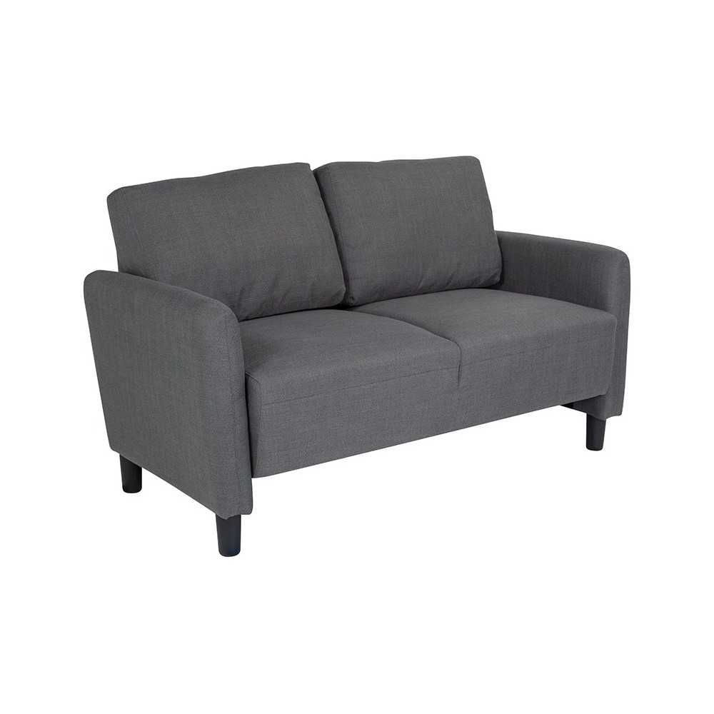 Candler Park Upholstered Loveseat in Dark Gray Fabric