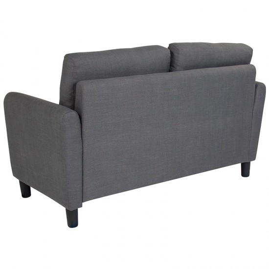 Candler Park Upholstered Loveseat in Dark Gray Fabric