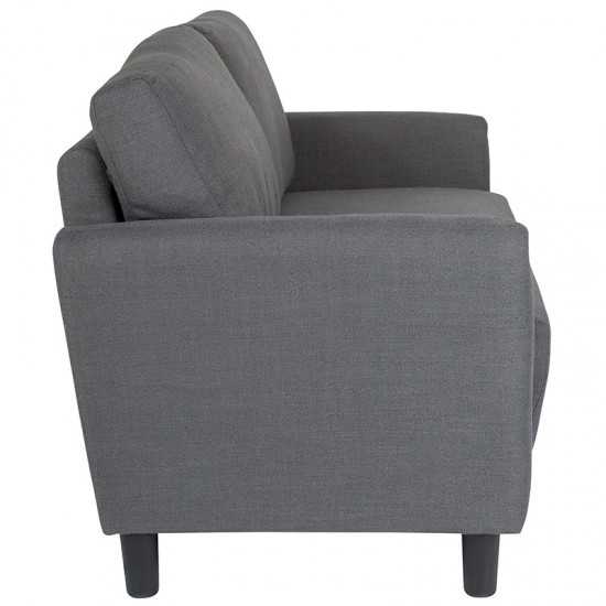 Candler Park Upholstered Loveseat in Dark Gray Fabric