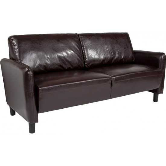 Candler Park Upholstered Sofa in Brown LeatherSoft