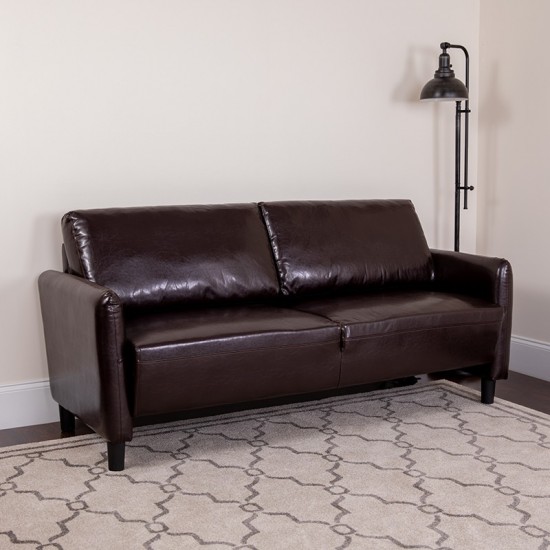 Candler Park Upholstered Sofa in Brown LeatherSoft