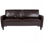 Candler Park Upholstered Sofa in Brown LeatherSoft