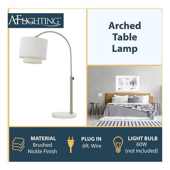 Arched 60W Table Lamp, Nickel