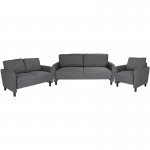 Candler Park 3 Piece Upholstered Set in Dark Gray Fabric