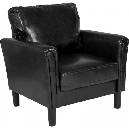 Bari Upholstered Chair in Black LeatherSoft