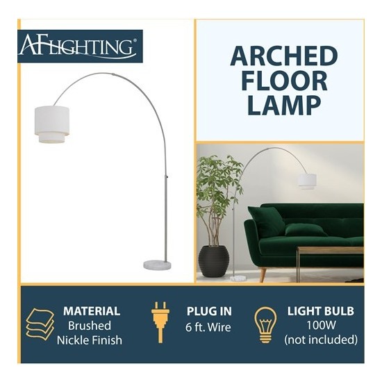 Arched Floor Lamp, Nickel