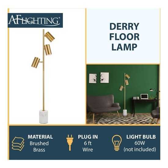 Derry Floor Lamp, Matte Gold