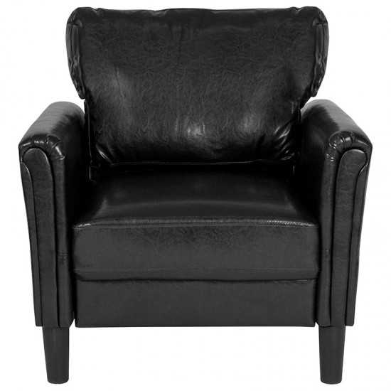 Bari Upholstered Chair in Black LeatherSoft