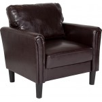 Bari Upholstered Chair in Brown LeatherSoft