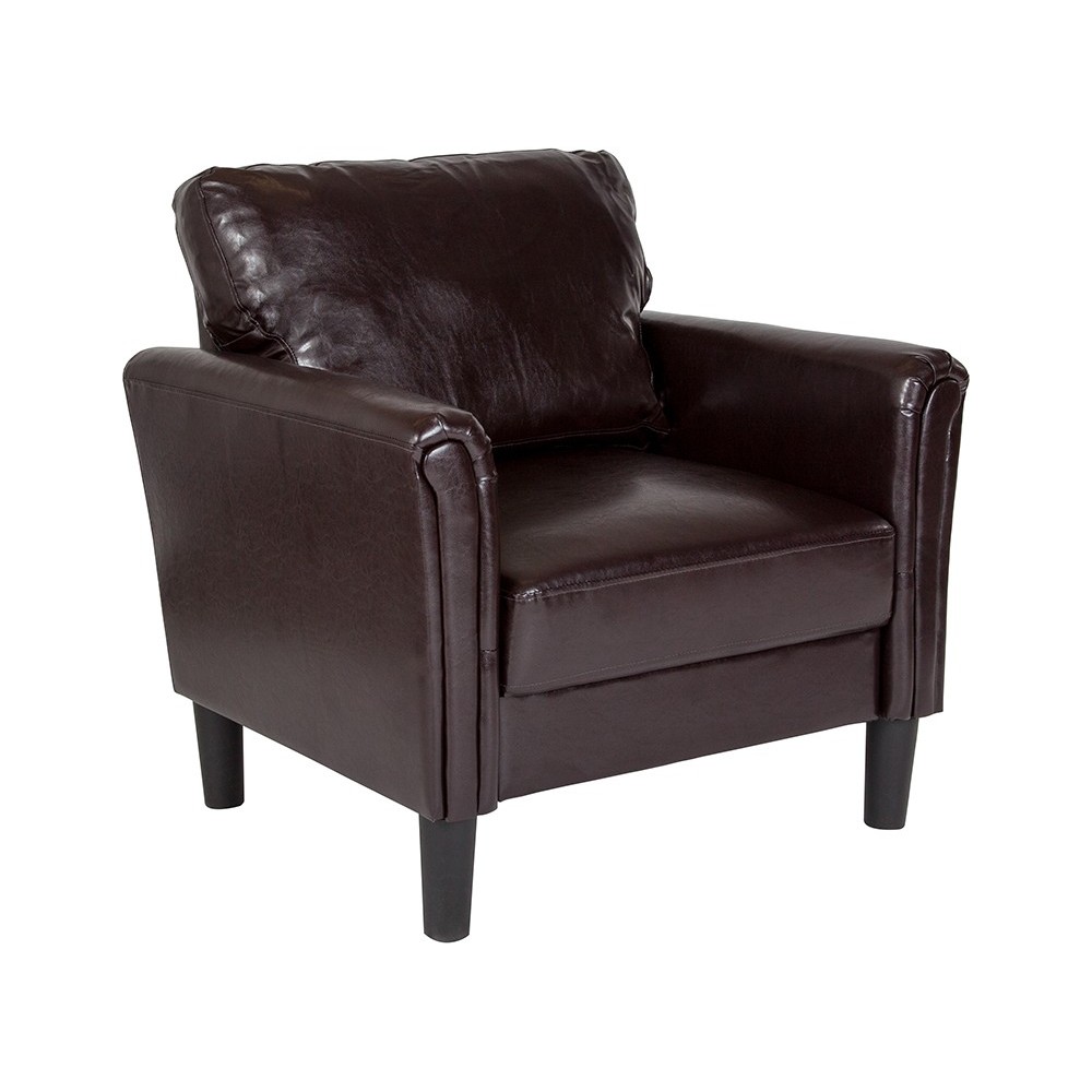 Bari Upholstered Chair in Brown LeatherSoft