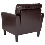 Bari Upholstered Chair in Brown LeatherSoft