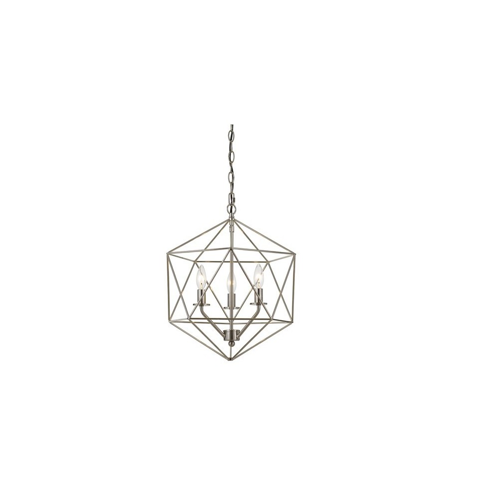 Bellini three-light, 60W chandelier, Nickel