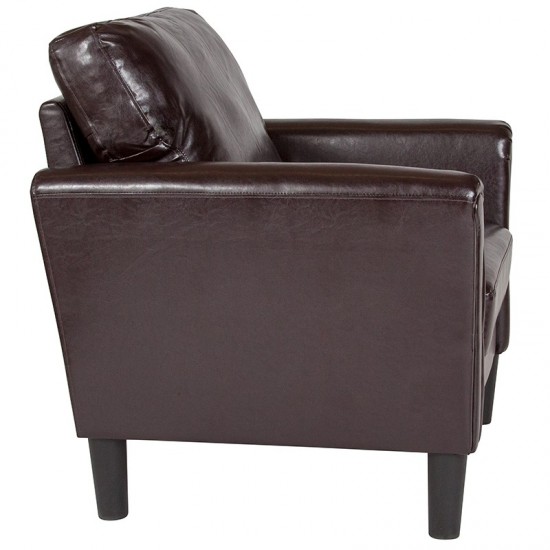 Bari Upholstered Chair in Brown LeatherSoft