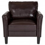 Bari Upholstered Chair in Brown LeatherSoft