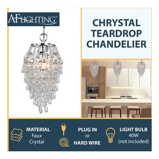 Crystal Teardrop Mini Chandelier