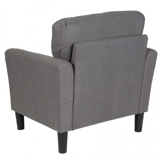 Bari Upholstered Chair in Dark Gray Fabric