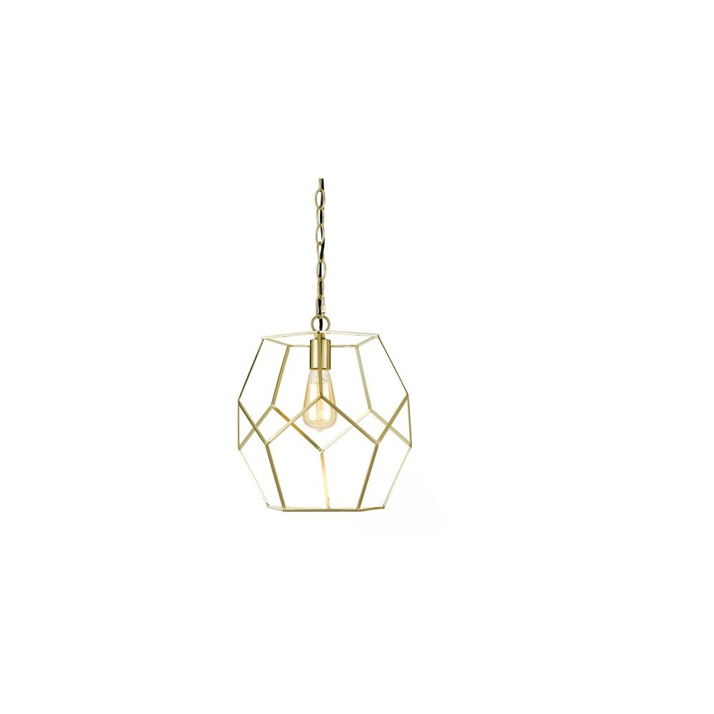 Bellini one light 60W pendant, Brushed gold
