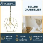 Bellini one light 60W pendant, Brushed gold