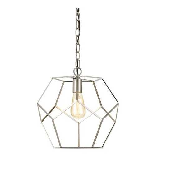 Bellini one light 60W pendant, Brushed nickel