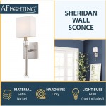 Sheridan 1-Light Wall Sconce, Satin Nickel/Crystal