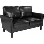 Bari Upholstered Loveseat in Black LeatherSoft