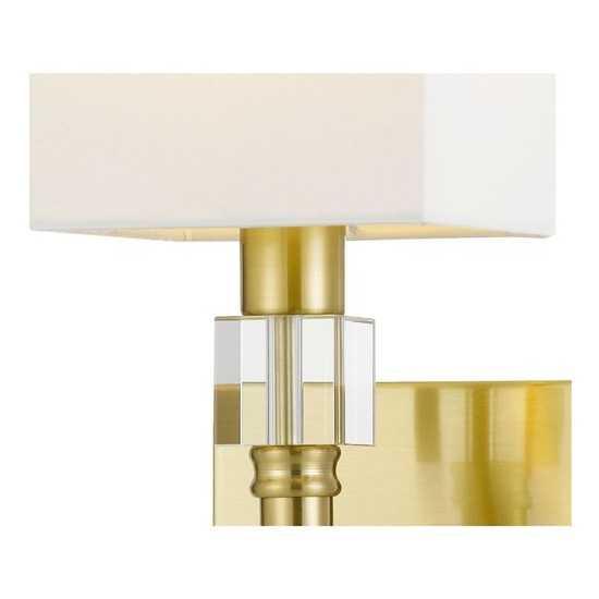 Sheridan 1-Light Wall Sconce, Satin Brass/Crystal