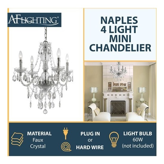 Naples Four-Light Mini Chandelier - Clear