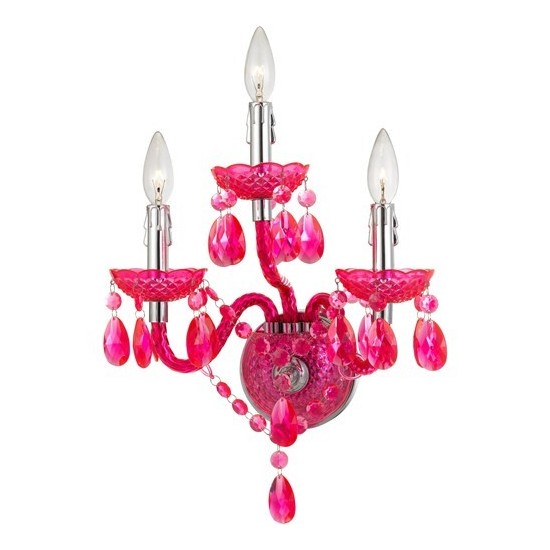 3-light wall scone, Naples Collection, Pink