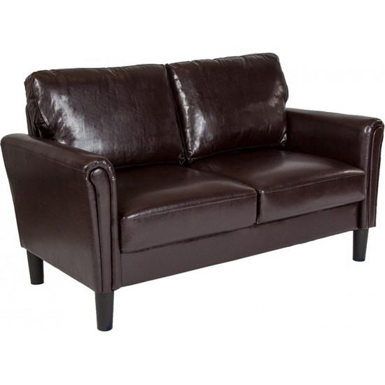 Bari Upholstered Loveseat in Brown LeatherSoft