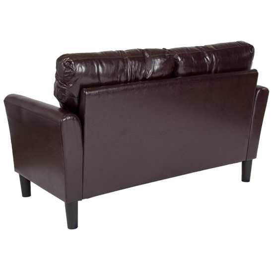 Bari Upholstered Loveseat in Brown LeatherSoft